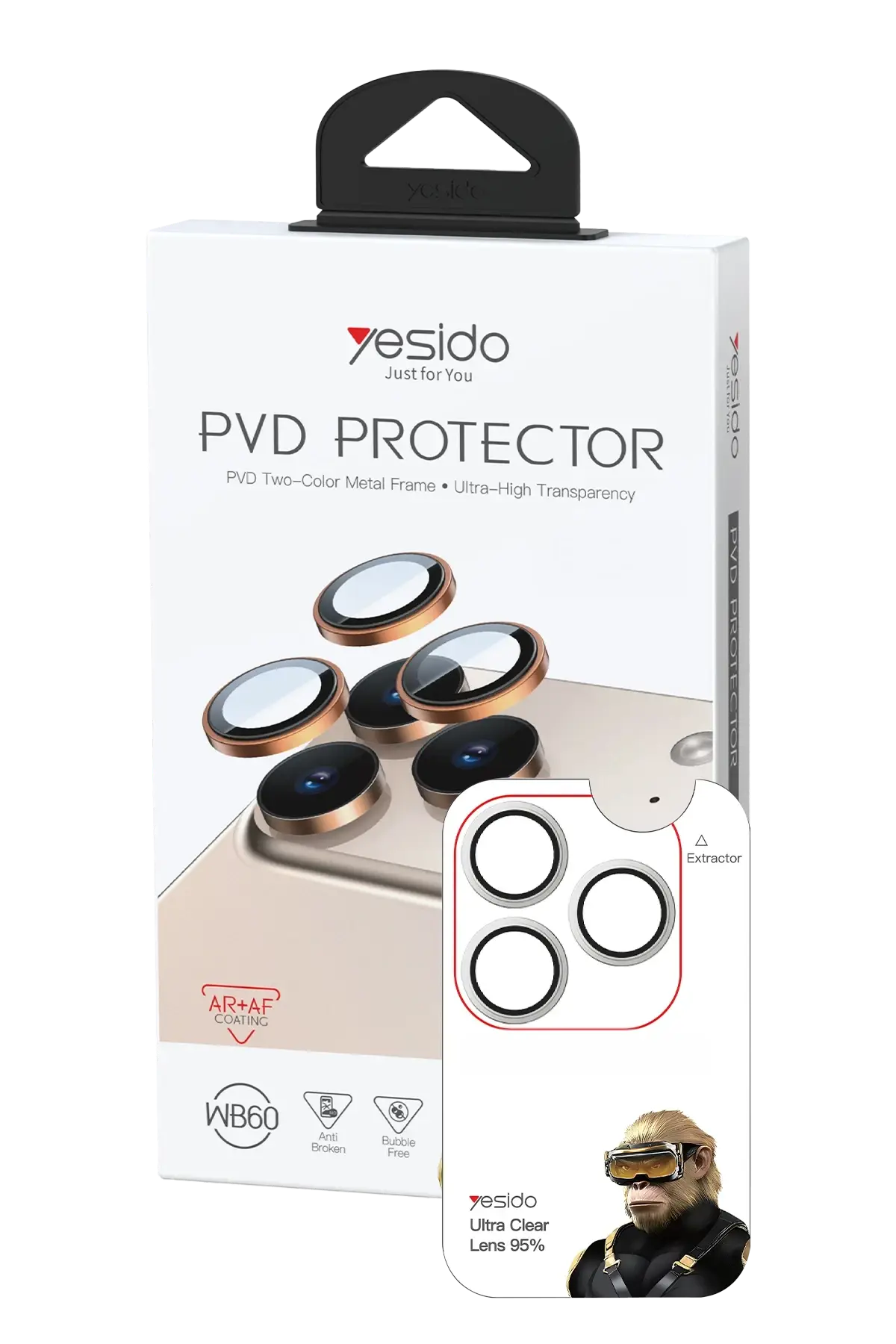 Yesido Apple iPhone 18 Pro Max WB60 Metal Kamera Lens - Gümüş