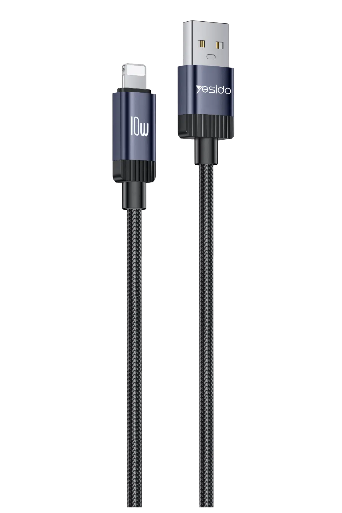 Yesido CA204L 10W Örgü USB-A to Lightning Data ve Şarj Kablosu - Siyah