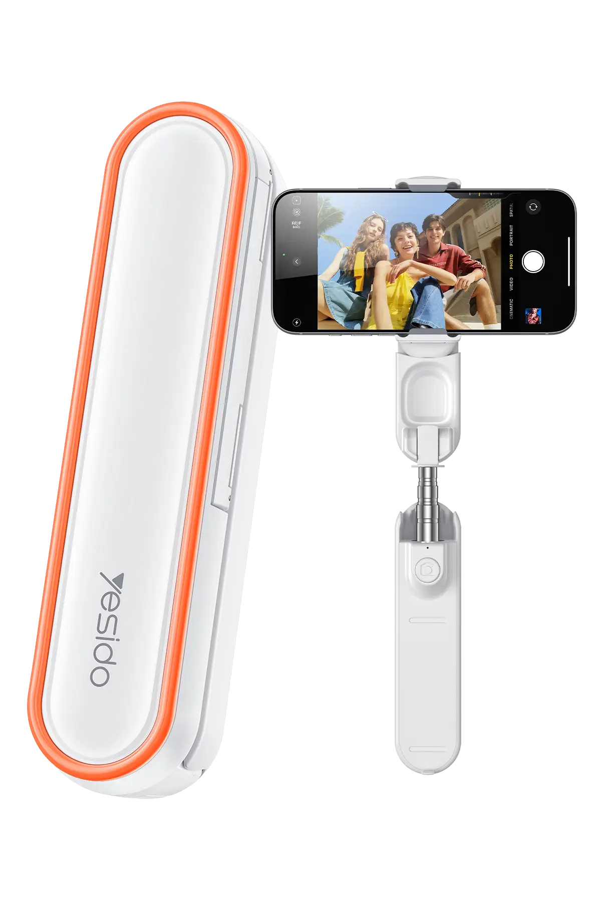 Yesido SF33 Taşınabilir Mini Bluetooth Destekli Selfie Çubuğu - Beyaz