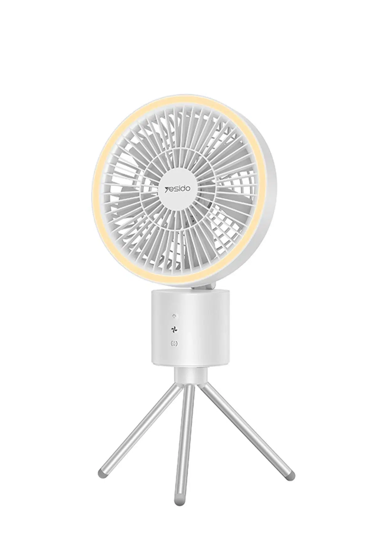 Yesido YF13 Led Işıklı Katlanabilir Ayaklı Masaüstü Soğutma Fanı - Beyaz