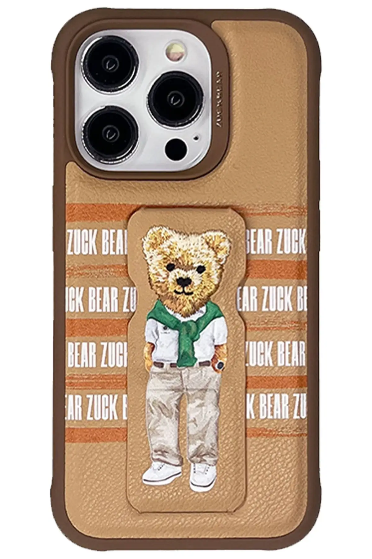 ZuckBear Apple iPhone 15 Pro Max Claude Standlı Kapak - Kahverengi