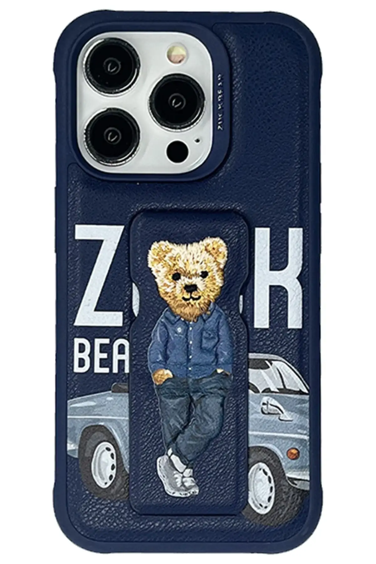 ZuckBear Apple iPhone 15 Pro Max Claude Standlı Kapak - Lacivert